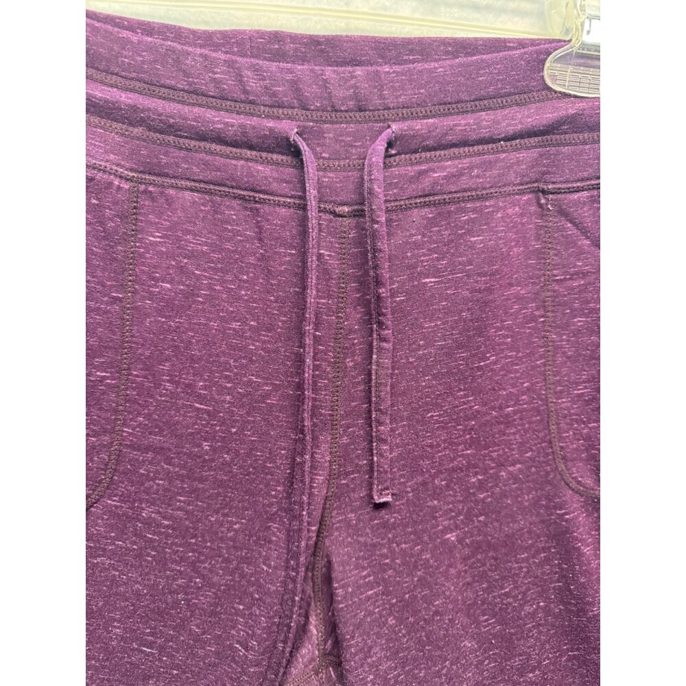 Womens Heathered Purple Jogger Pants Drawstring Waist Pockets Knit Loungewear - Picture 3 of 11